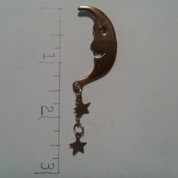 Handmade Moon & Stars Lapel Pin - Picture 3 of 5